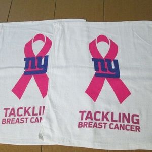 2 Pack Breast Cancer NY Giants 17x15'' Sport Towel